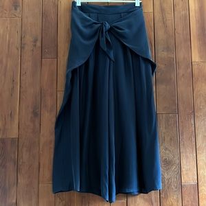 Milly High High Rise Wide Leg Tie Front Gaucho Pants